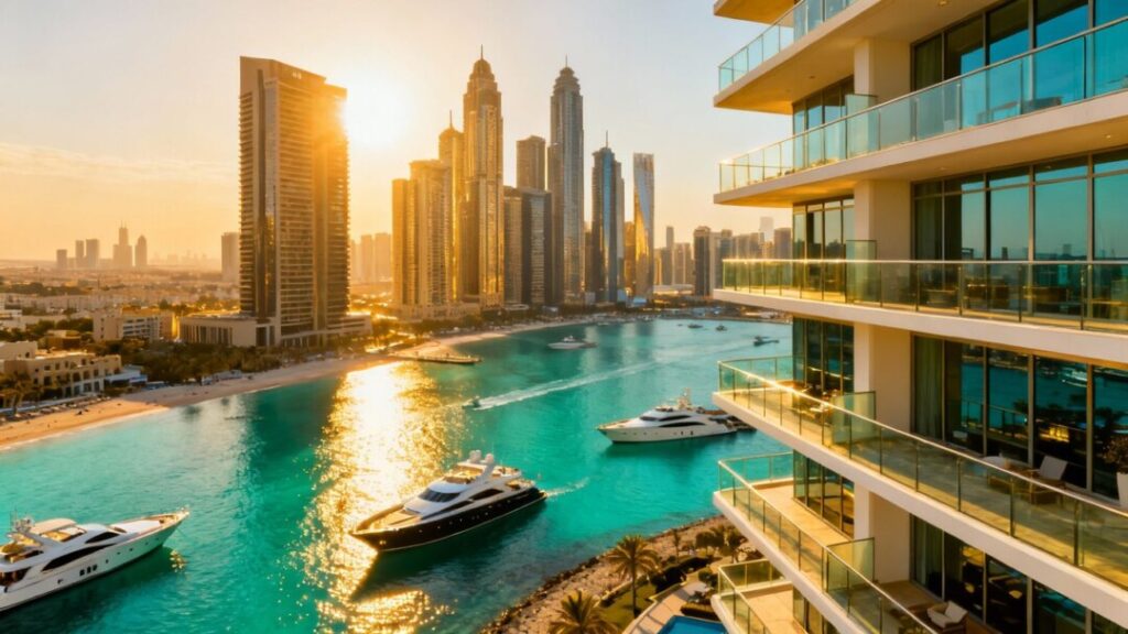 Luxury condos in Brickell and Miami Beach overlooking water.