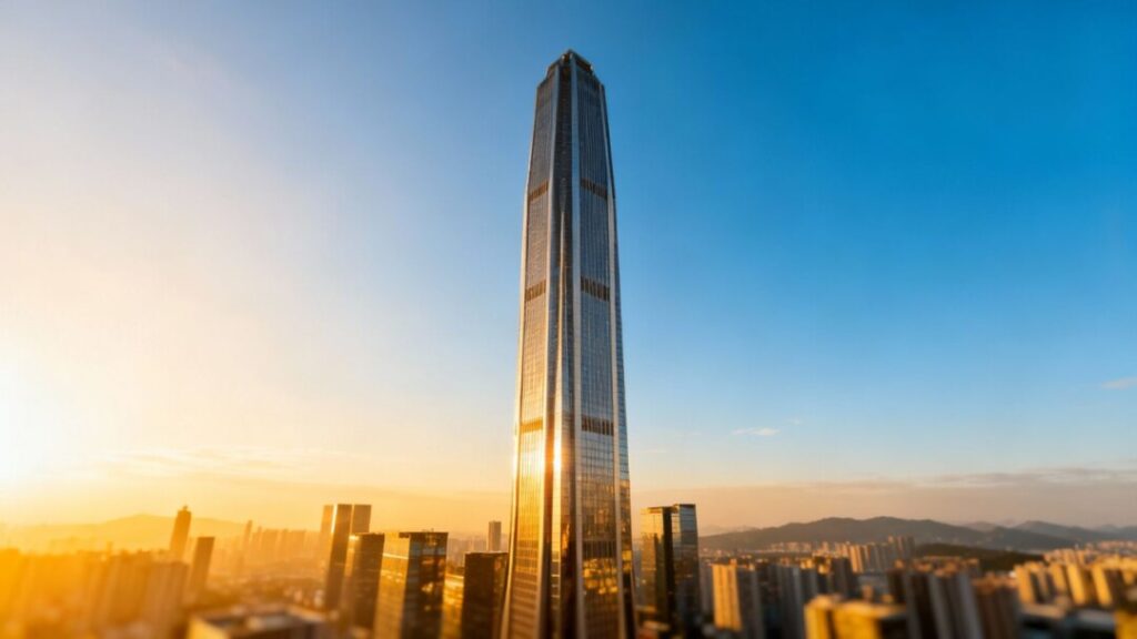 Magic City Innovation District tower soaring high above city.