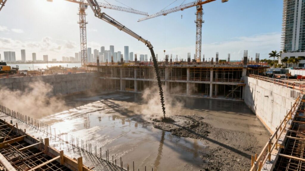 Bentley Residences Miami concrete pour