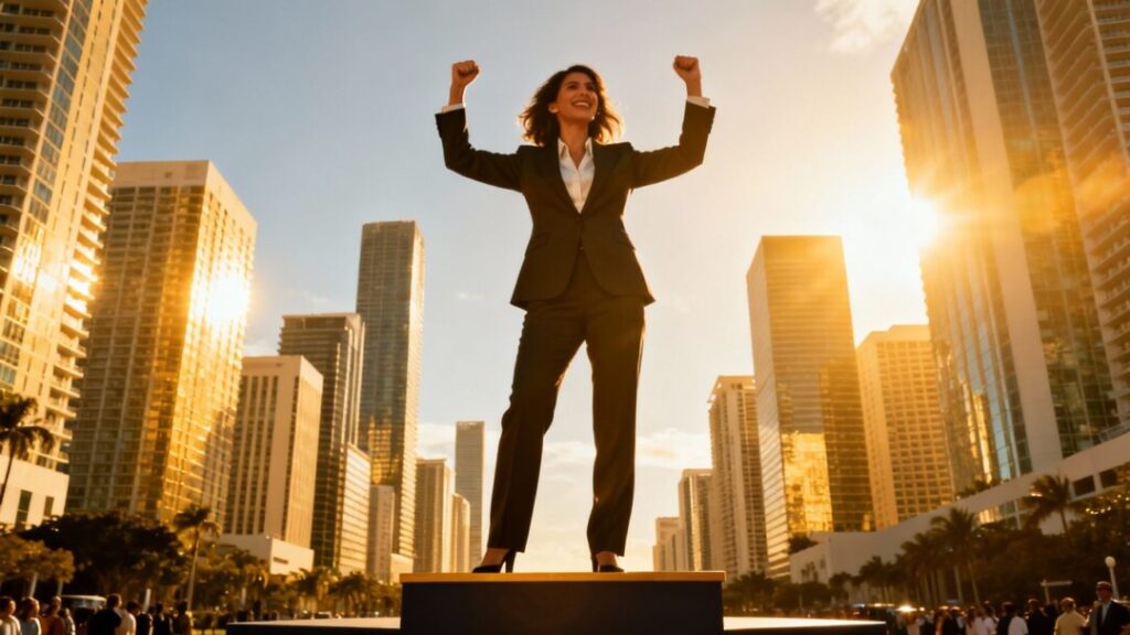 Miami's first female mayor celebrates election victory.