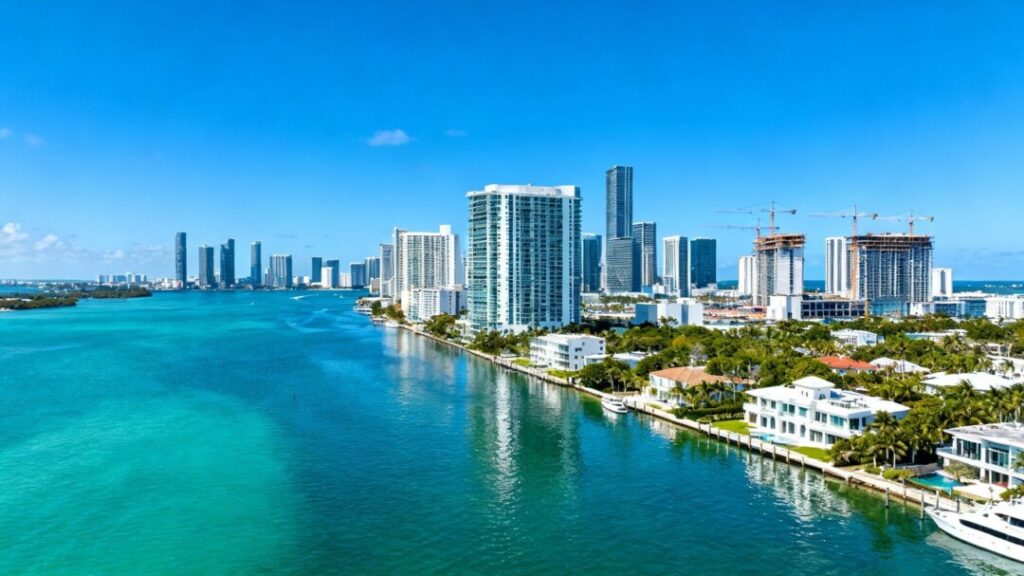 South Florida skyline with new developments and ocean views.
