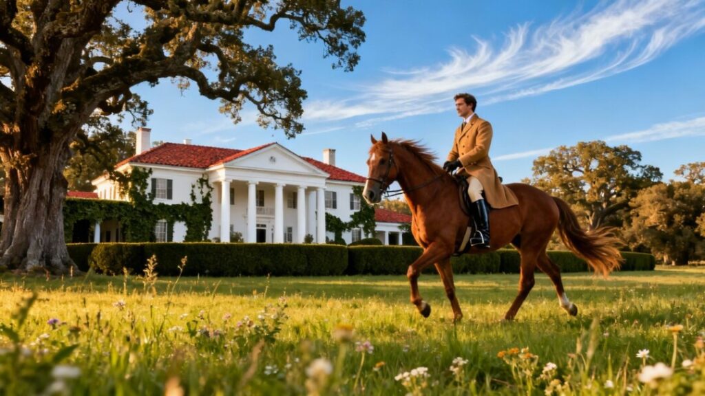 Sonny Harnish on horseback in Ocala's horse country.