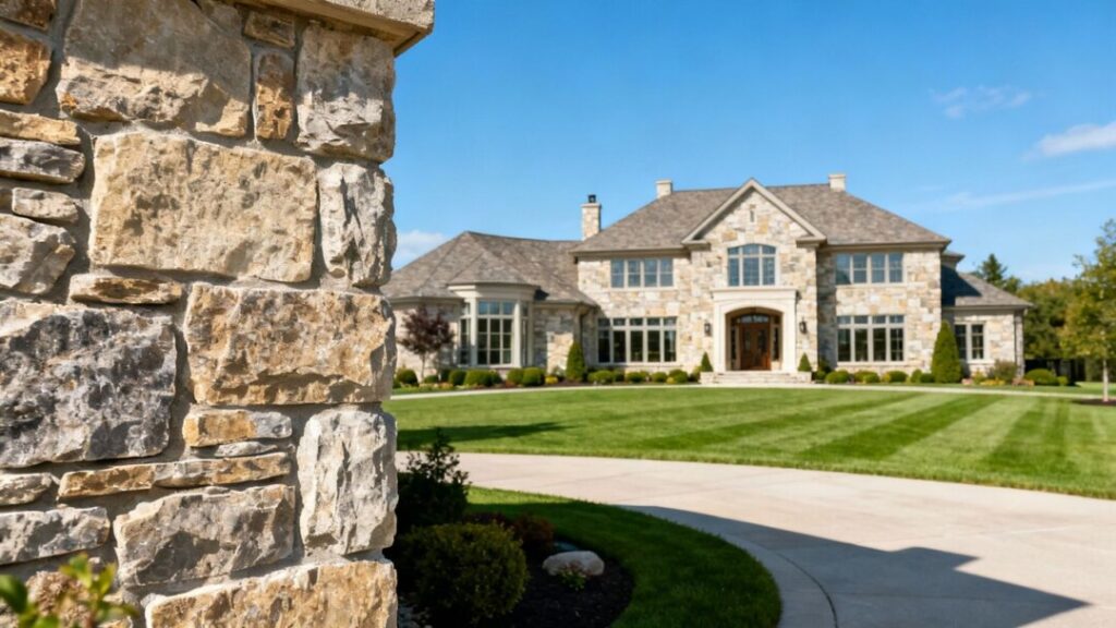Aaron Rodgers' former Wisconsin mansion exterior view.