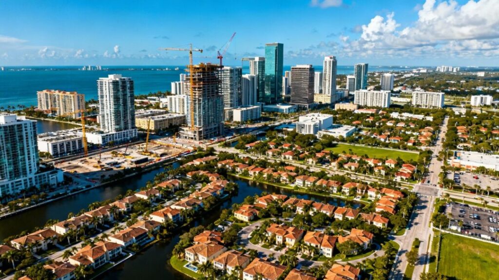 Broward County cityscape with new construction and developments.