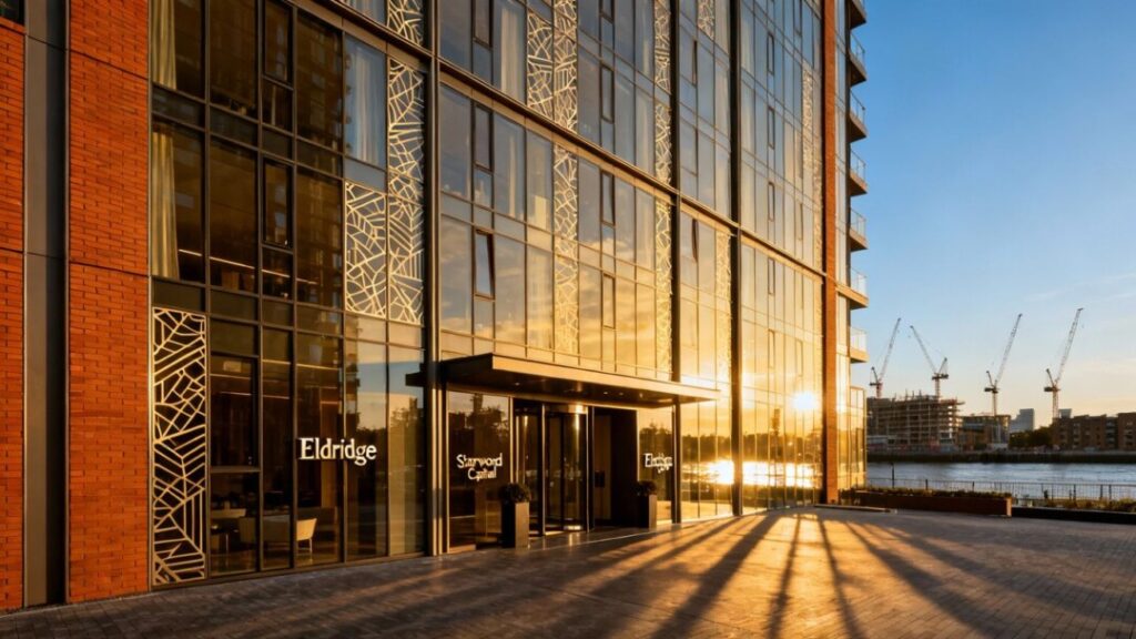 Nine Elms residential development with financial undertones.