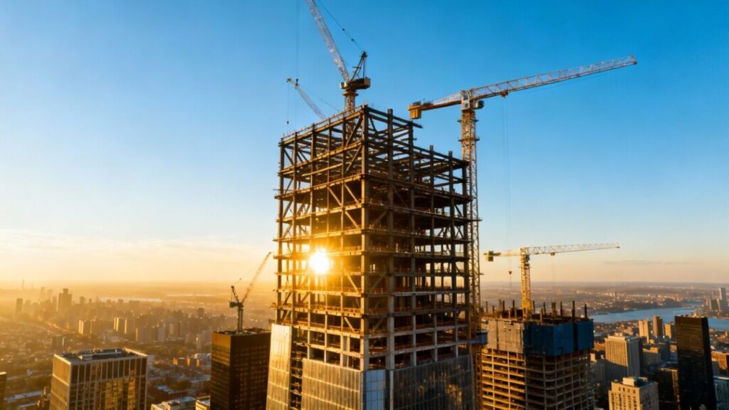 New 42-story skyscraper construction in Edgewater.