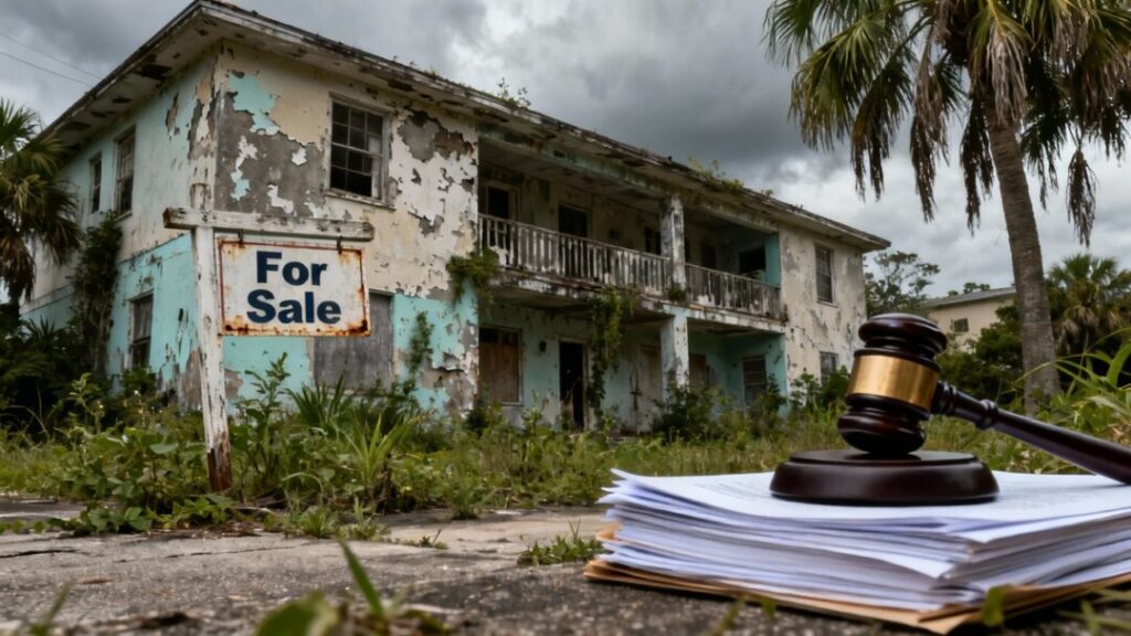 Florida vacation rental property facing legal trouble and bankruptcy.