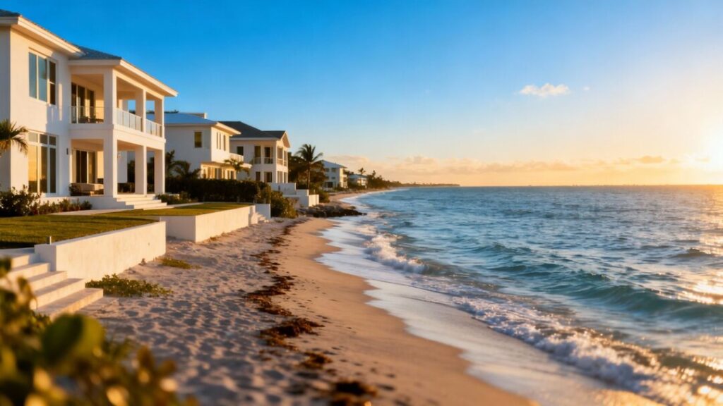 South Florida coastline with homes, suggesting real estate stability.
