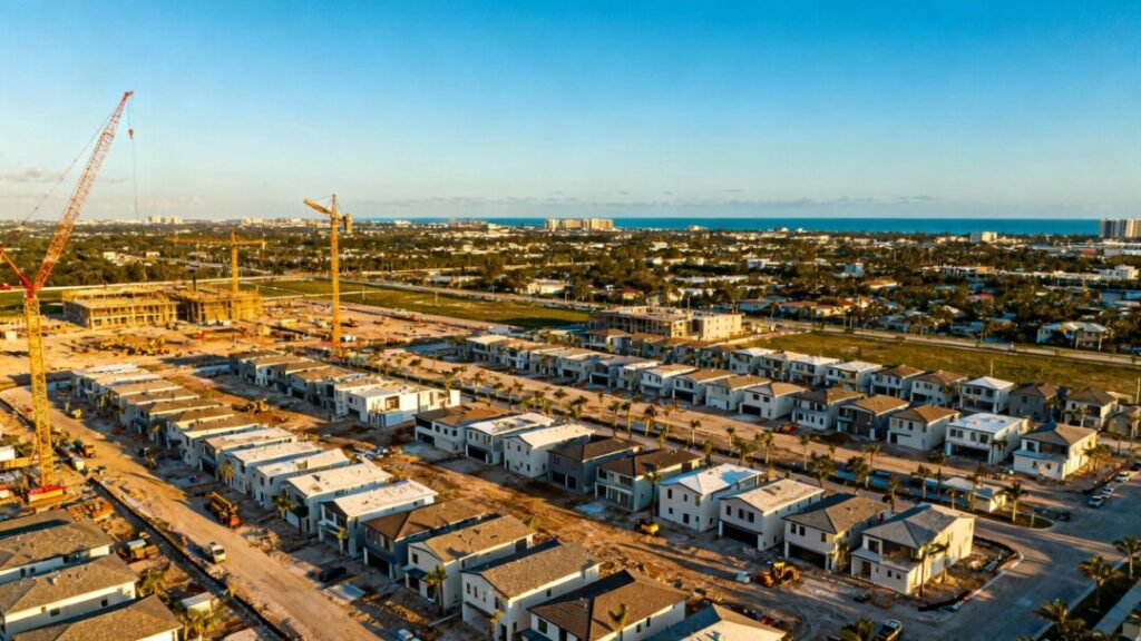 Lennar housing development construction in Miami-Dade.