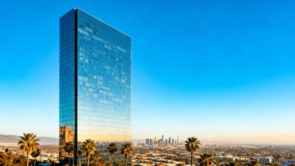 Miami skyline with a modern skyscraper