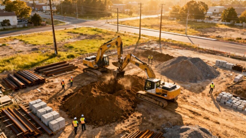 Construction site for mixed-use project