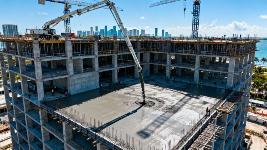Bentley Residences Miami concrete pour