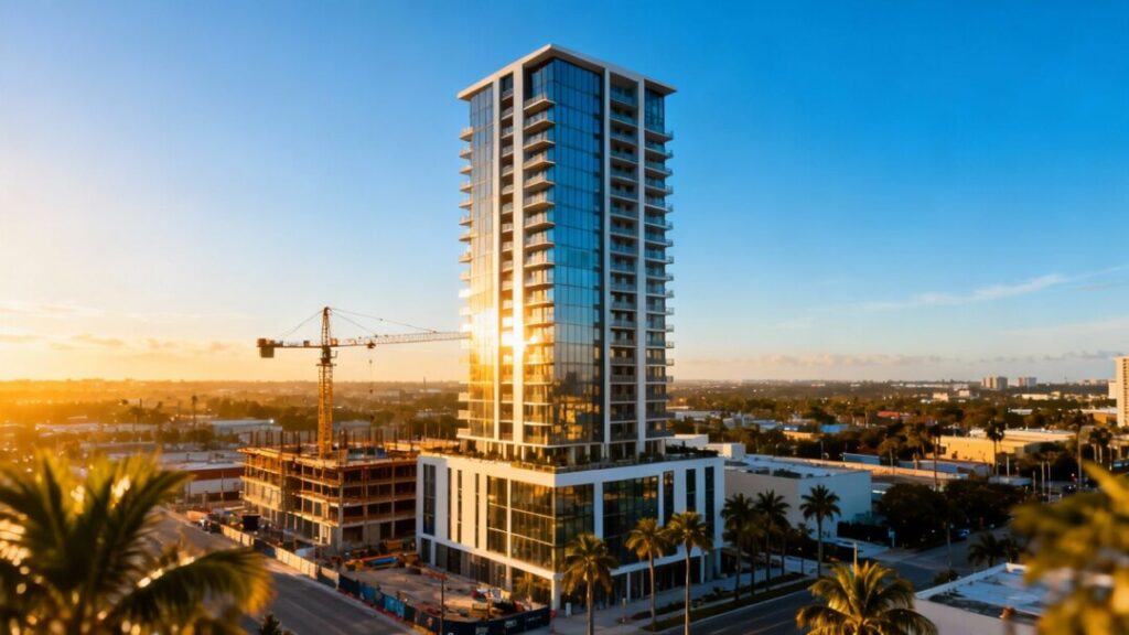 Condominium tower construction in North Miami Beach.