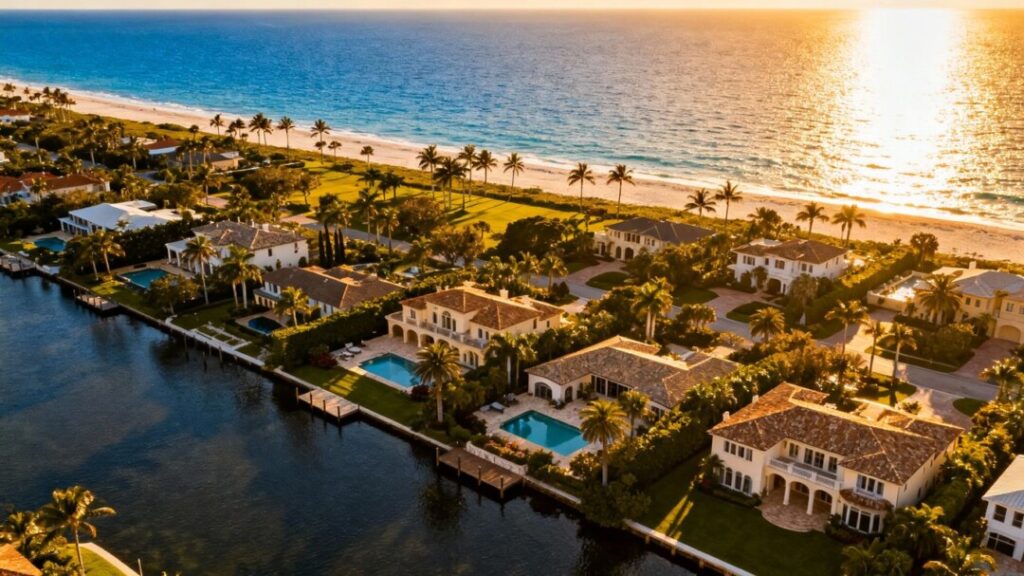 Boca Raton luxury homes and coastline.
