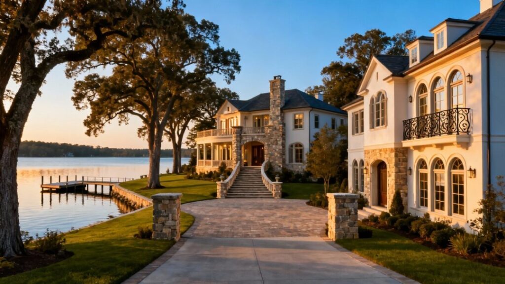 Luxury Palm Beach estate and townhouse with waterfront views.