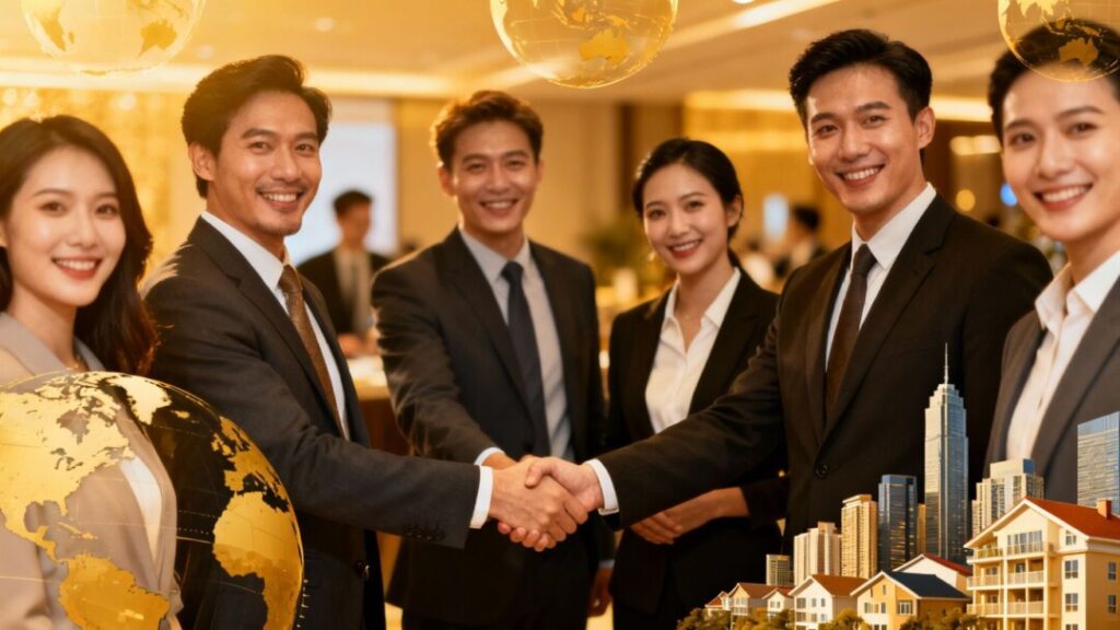 Global real estate professionals connect for market growth.