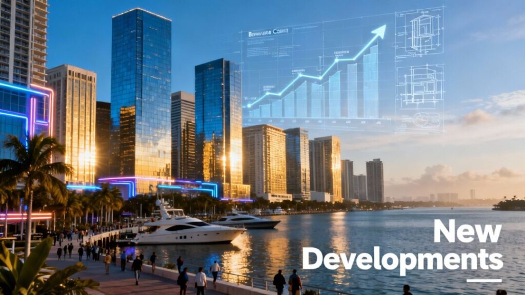 Broward County cityscape with financial growth overlay.