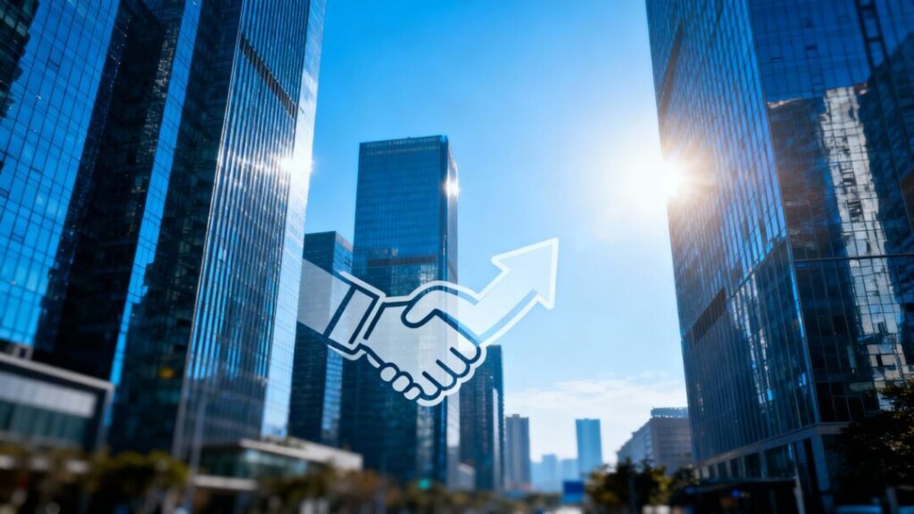 Florida cityscape with modern buildings and sunlight.