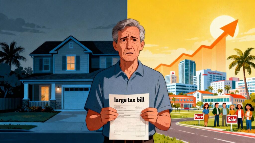 Florida property tax relief vs. essential services debate.