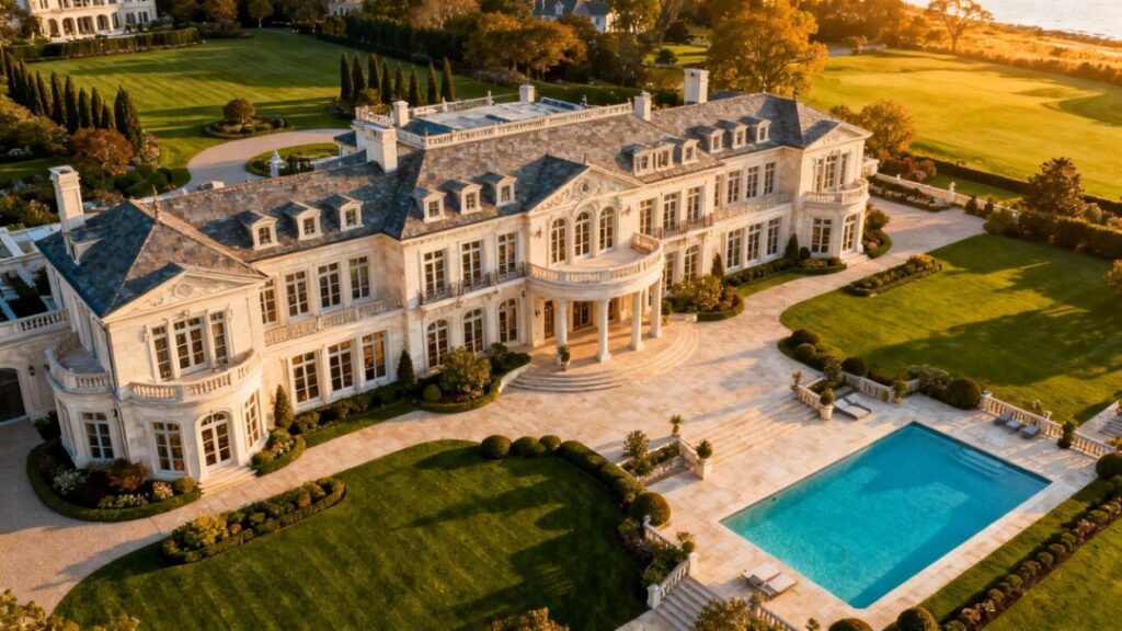 Sean Hannity's $45 million mansion with pool and gardens.