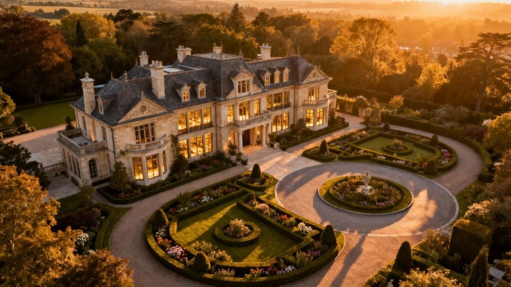 [Robbie Williams'] luxurious mansion and expansive estate grounds.