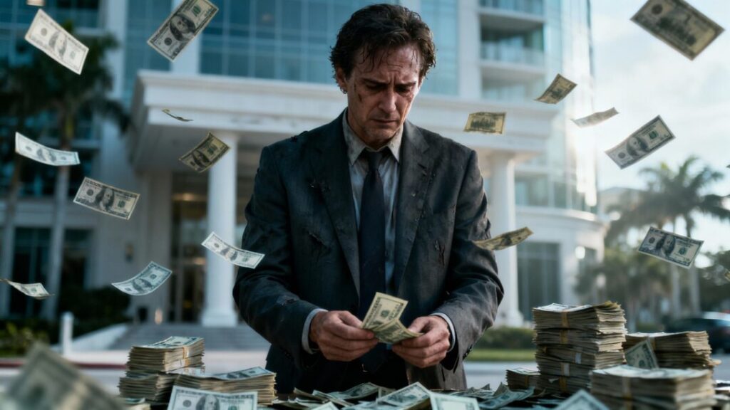 Florida real estate broker accused of embezzlement with money falling.