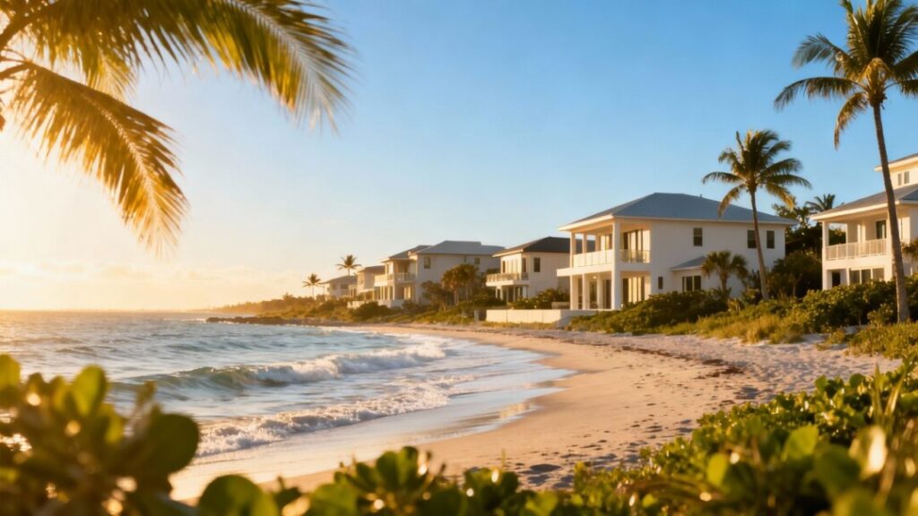 Florida coastline with homes, suggesting a housing market rebound.