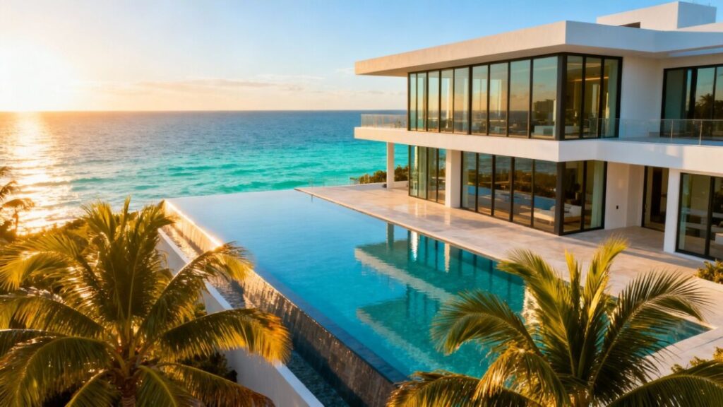 Luxury South Florida mansion with ocean view and infinity pool.