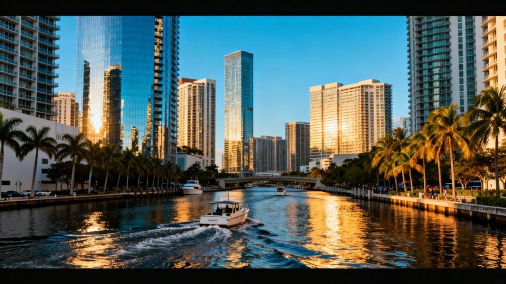 Downtown Fort Lauderdale skyline and New River.