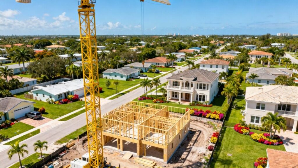 Broward County homes and construction site.