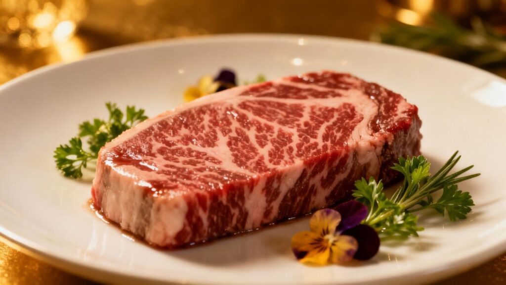 Michelin-starred Wagyu beef kaiseki dish