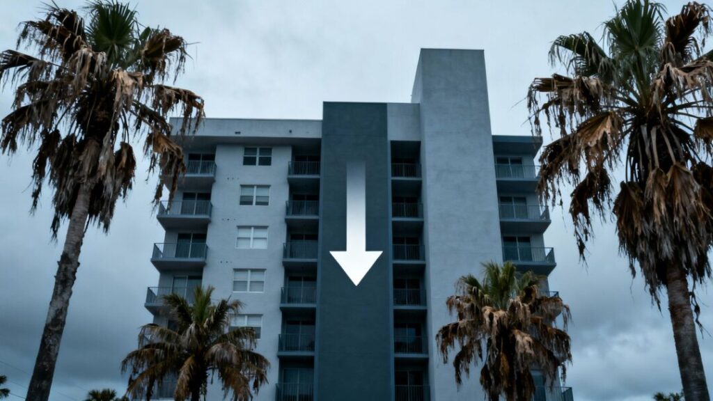 Florida condo building with a downward price trend.