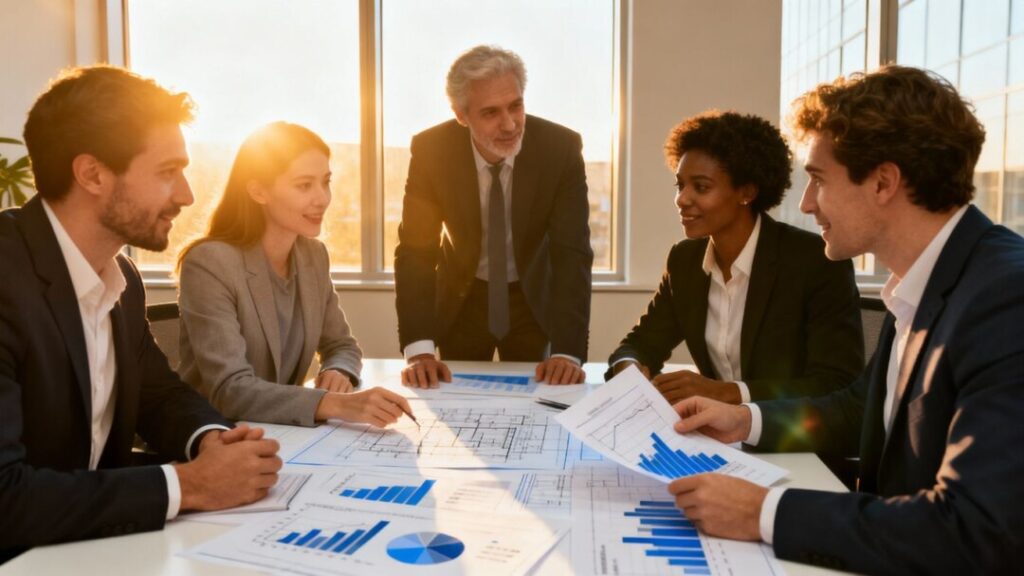 Real estate lenders discussing future market trends.