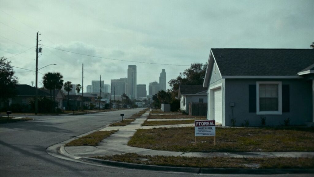 Tampa housing market downturn with foreclosure notice on house.
