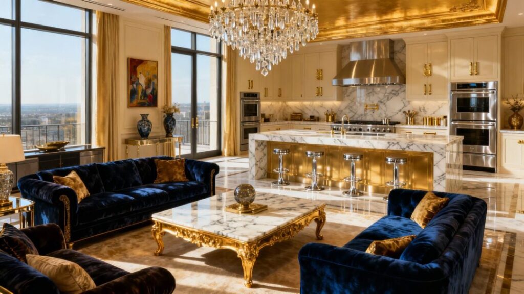 Lavish interiors of Latino celebrities' luxurious homes.