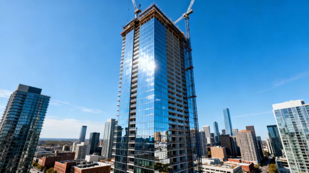 Luxury residential tower under construction in Fort Lauderdale.