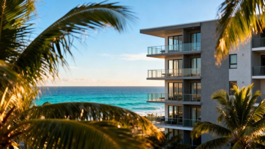 Oceanfront apartments with balconies in Boynton Beach.