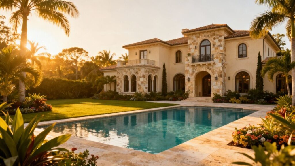 Naples mansion with pool and lawn, former [Judge Judy] home.