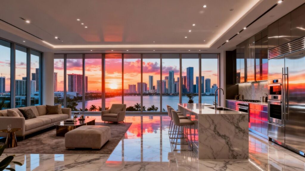 Luxury NYC and Miami condos with city views.