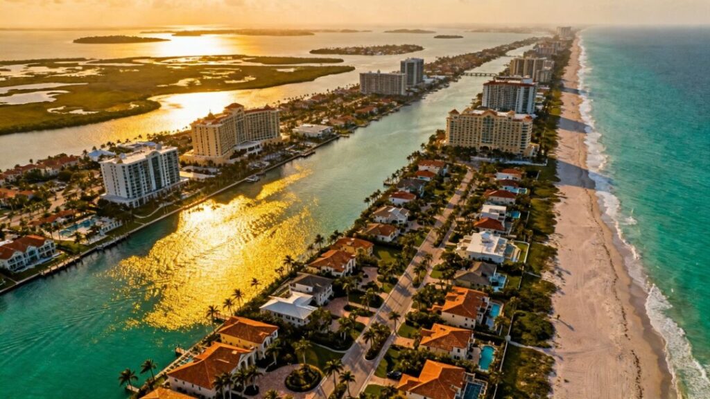 Florida real estate investments with homes and buildings.