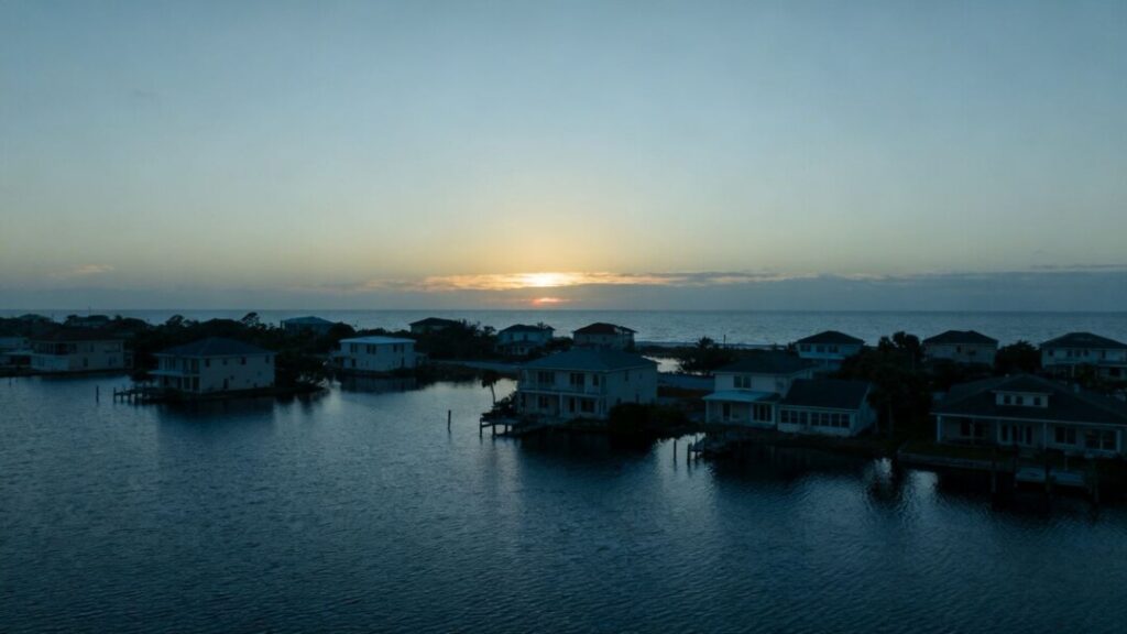 Florida housing market decline with a hopeful sunrise.