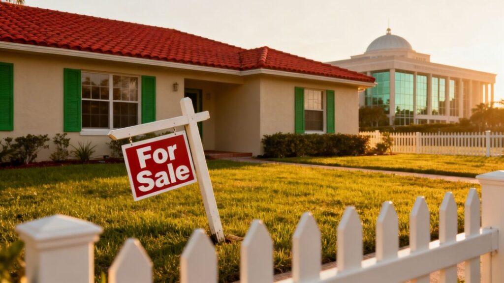 Florida home with legislative building in background.
