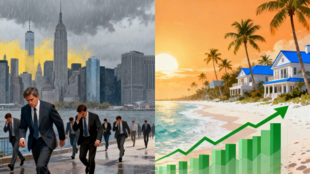 NYC anxiety meets Florida real estate boom.