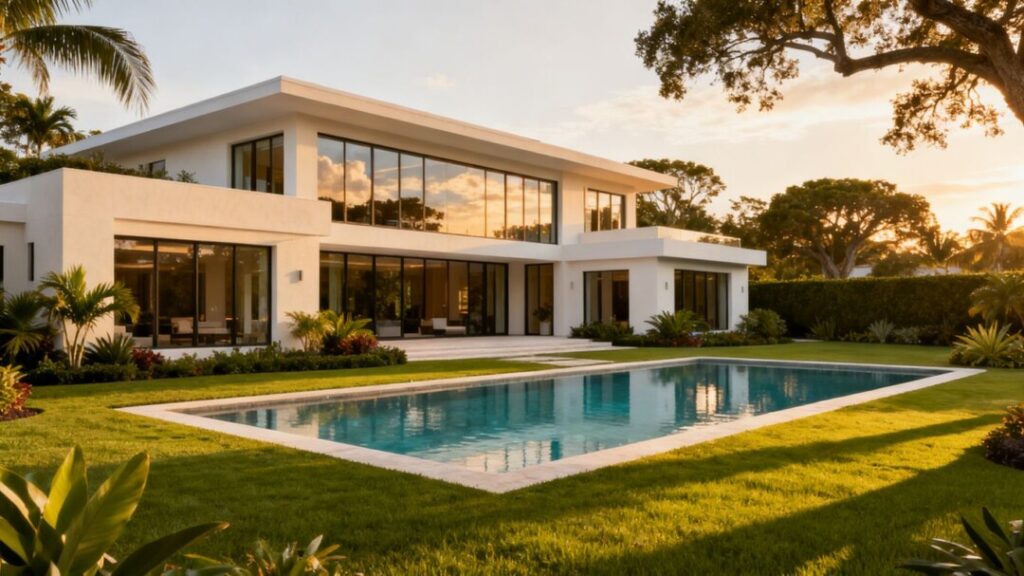 Rex Grossman's Florida estate with pool and landscaping.