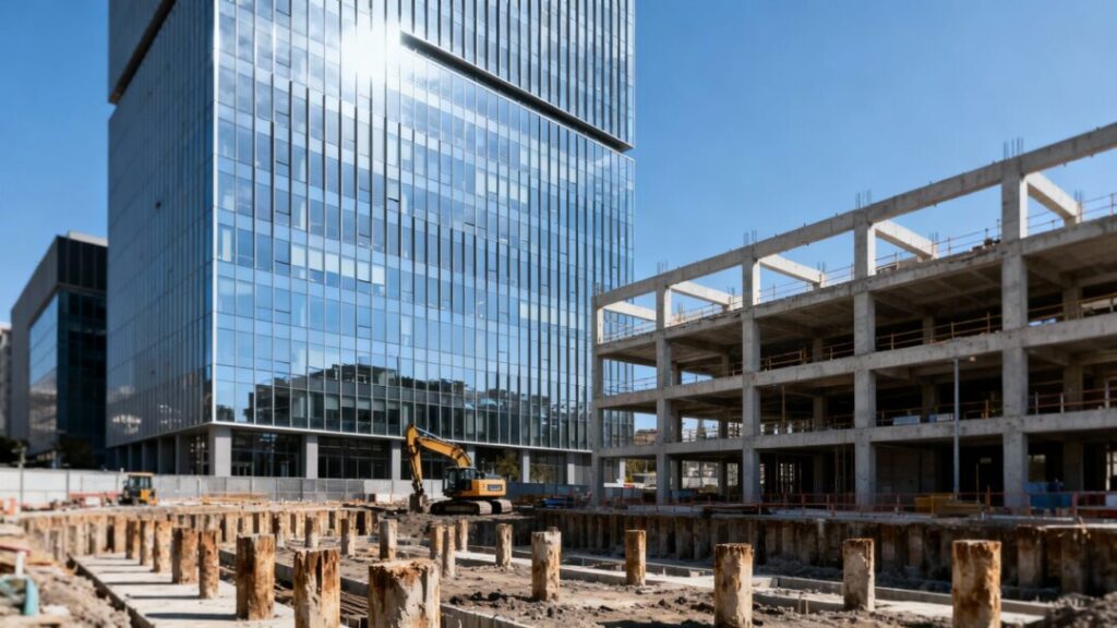 Doral office building and apartment complex construction site.