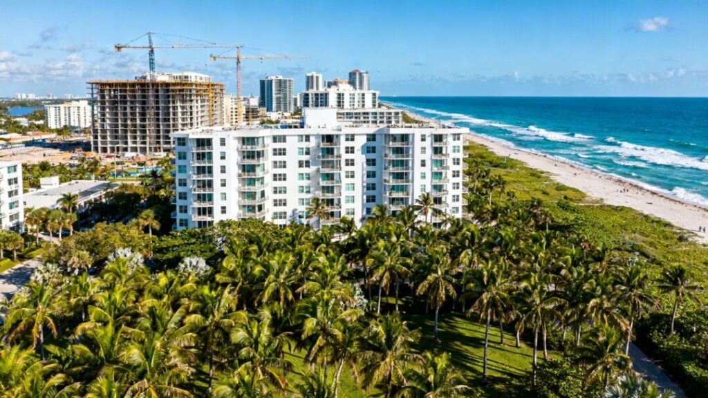 Broward County new residential developments and construction cranes.