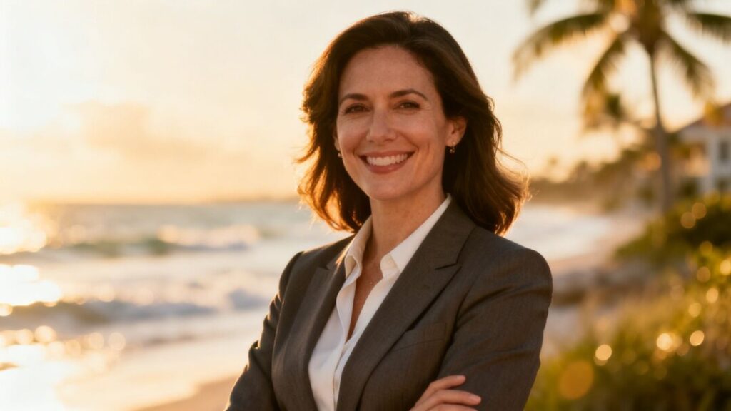 [Patti Ketcham] smiling, Florida real estate excellence award winner.