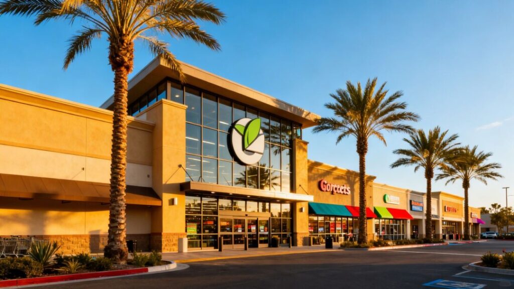 Jacaranda Plaza shopping center with Publix grocery store.