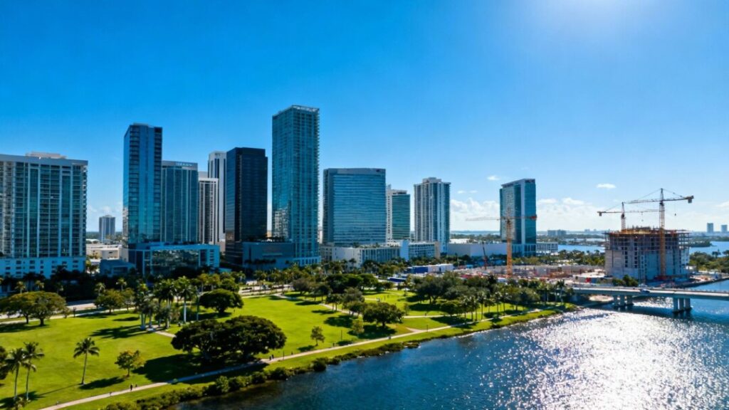 Broward County skyline with new developments and waterfront.