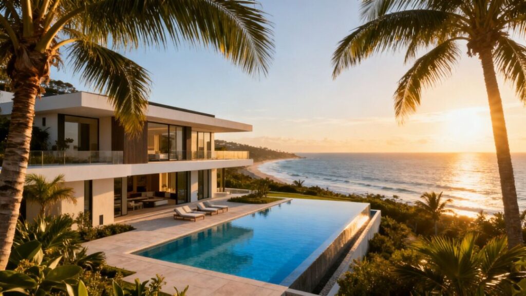 Luxury Florida mansion with infinity pool and ocean view.